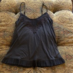 American Eagle XS Gray Spaghetti Strap Tank Top Lace Detailing Easy Fit